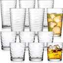 Drinking Glasses Set of 12. Mixed Glassware Set, Everyday Glasses for Cocktail, Beer, Juice Water, 6-13 Oz Rocks Glasses 6-17 oz Tall Kitchen Glass Cups