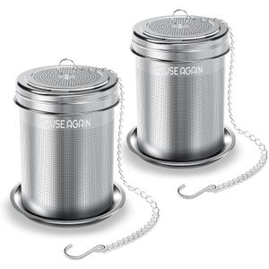 House Again Tea Infuser, Extra Fine Mesh Tea Infusers for Loose Tea, 18/8 Stainless Steel Tea Strainer with Extended Chain Hook, Tea Steeper for Brew Tea, Spices & Seasonings