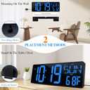 Large Digital Wall Clock with Remote Control 17.2" LED Large Display Timer with Temperature Date Week Auto DST Adjustable Brightness, Big Wall Alarm Clock for Living Room Office Garage Gym Seniors
