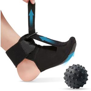 YPLUW Plantar Fasciitis Night Splint for Women & Men - Soft & Comfortable Sleep - Adjustable Foot Splint for Achilles Tendonitis Brace, Drop Foot & Heel Pain Support with Massage Ball, Small