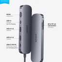 Anker USB C Hub, 7in1 Multi-Port USB Adapter for Laptop/Mac, 4K@60Hz USB C to HDMI Splitter, 85W Max PD, 2 USB 3.0 & 1 USBC Data Ports, SD/TF Card Reader, for Type C Devices (Charger Not Included)