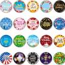 Flutesan 20 Pcs Glass Holiday Magnet for Whiteboard, Mini Decorative Seasonal Magnets, Winter, Dishwasher Whiteboard Blackboard Classroom Office