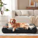 JOEJOY XL Orthopedic Dog Bed for Large Dogs Up to 80lbs - Extra Thick Foam Pet Bed Sofa with Bolster Sides, Large Sized Dog Couch Bed with Removable Washable Cover, Non-Slip Bottom, Grey (42"x30")