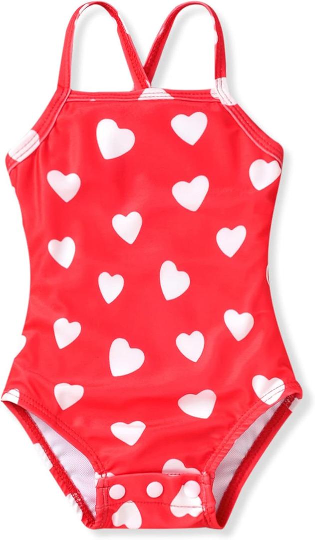Aalizzwell Baby Girls Adjustable One Piece Swimsuit (18-24 Months, Red)