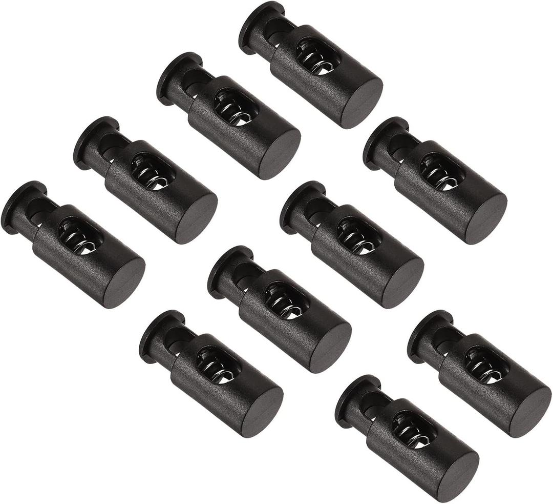PATIKIL Garden Flag Stoppers, 12 Pack Plastic Spring Stops Accessory Anti-Wind for Yard Flag Stand Poles, Black