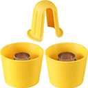 2 Sizes Corn Peeler - Corn Stripper for Corn on the Cob, Corn Cutter with Safety Handle (Yellow- 2 Different Sizes)