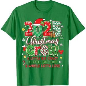 Christmas Crew 2025 Family Christmas Xmas Pajamas Matching T-Shirt, L