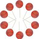 48Pcs Basketball Cupcake Cake Toppers Party Supplies Dessert Muffin Cake Decorations for Basketball Themed Party, Baby Shower or Happy Birthday Party Decoration