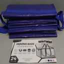 6 Pack Extra Heavy Duty Large Moving Bags with Strong Zipper & Comfortable Handles, Sturdy & Durable Clothes Storage Bags Totes Bins, Packing Moving Boxes for College Supplies, Blue