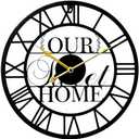 YTAONS Wall Clock Roman Numerals Skeleton Clock Retro Non-Ticking Clocks Living Room Cafe Office Bedroom Home Decor Clocks (Our Home)