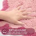 ORTIGIA Long Cute Scalloped Bathroom Rugs Runner, Fun Candy Pink Plush Microfiber Scallop Bath Mats Non Slip Washable Quick Dry Absorbent, Rug Carpet for Bathtub Sink Laundry Room Bedroom, 17x47