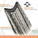 Clip in Hair Extensions Curly One Piece 4 Clips Black mix Blonde Hair Extension Clip ins 20 Inch Natural V-Shaped Thick Synthetic Hairpieces for Women
