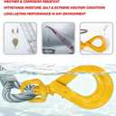 3/8" x 75' Steel Winch Cable with Self Locking Hook 14,400 lbs