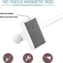 Magnetic Curtain Rods Multi-Use Adjustable Appliance Metal Doors Magnetic Rods, 9-16 Inch, 1/2 Inch Diameter, 4 Pack,White
