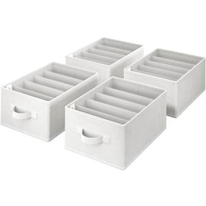 GRANNY SAYS Wardrobe Clothes Organizer, Drawer Organizers for Clothing, Closet Organizers and Storage, Organizer for Drawer, Pants, Jeans, T Shirt, Beige, 4-Pack