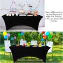 BDDC Table Covers for 6 Foot Tables, Black Washable and Wrinkle Resistant Stretch Tablecloths Rectangle 6ft for Events, Wedding, Banquets, Parties