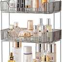 3 Tier Bathroom Organizer Countertop Makeup Perfume Tray Skincare Organizer for Bathroom Dresser Vanity (Grey)
