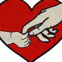 ZEGINs Hoding Hands with You Patch Embroidered Applique Badge Iron On Sew On Emblem