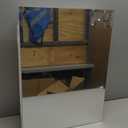 Bathroom Medicine Cabinet with Beveled Edge Mirrored Door 16 x 22 inch, Recessed or Surface Mount, with Adjustable Glass Shelves (Matt White)