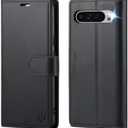 FLIPALM Wallet Case for Google Pixel 10 Pro XL 5G, RFID Blocking Credit Card Holder, PU Leather Folio Flip Kickstand Protective Shockproof Cover for Pixel 10 Pro XL (Black)