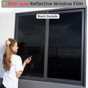 FuFin One-Way Window Privacy Film with Installation Tools,Premium PET Material,Heat Control 99% UV Blocking and Privacy Protection and Blackout Window Film (Black, 17.5Inch78.7Inch)