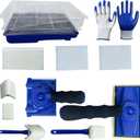 Paint Edger Tool Kit 15 PCS, 360 Rotation Handle Paint Edger Trimmer for Trim/Corner Wall & Ceiling, Refill Pads, 7 Inch Paint Pad Set, Rubber Gloves & 4 Clear Base Trays