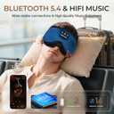 Sleep mask Headphones,100% Blackout 3D Zero Eye Pressure Bluetooth Sleep mask Breathable Eye mask with Bluetooth Headphones Sleep Headphones for Side Sleepers, 14H Playtime&Bluetooth 5.4 Blue