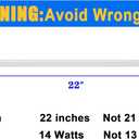 22 Inch T5 Fluorescent Light Bulb 14 Watt F14T5/WW Compatible with Sylvania Satco Philips GE Under Cabinet Lamp Light 3000K Warm White 800 Lumen G5 Base 6 Count
