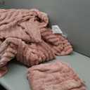 BEDELITE Fleece Queen Comforter Set -Super Soft & Warm Fluffy Dusty Pink Bedding, Luxury Fuzzy Heavy Bed Set for Winter with 2 Pillow Cases