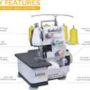Lumina Sienna Serger Sewing Machine - Industrial Grade Sergers & Overlock Machines with Durable Metal Frame, 3-4 Serger Thread Capability - Overlocker Sewing Machine for Heavy Duty Fabric