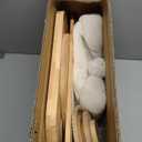 HITTITE Solid Wood Cat Tree Tower, Cat Scratching Post with Bed, 27" Small Cat Tree, Compact Cat Tower with Scratching Pad and Removable Cat Bed, Modern Cat Tower for Indoor Cats Large Adult (White)