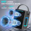 Portable Bluetooth Speaker 60W IPX6 Waterproof Wireless Speakers with Deep Bass, TWS Pairing, DSP Stereo Sound, Led Light, Big Powerful Loud Outdoor Boombox for Home Party Camping Beach