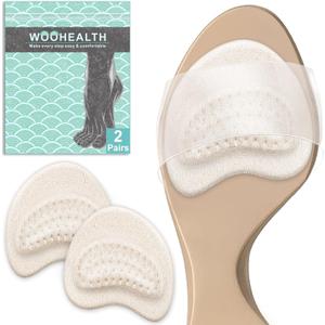 Metatarsal Pads for Women, Ball of Foot Cushions (2 Pairs Foot Pads) for Morton's Neuroma, Callus, Metatarsalgia & Forefoot Pain Relief (Apricot)