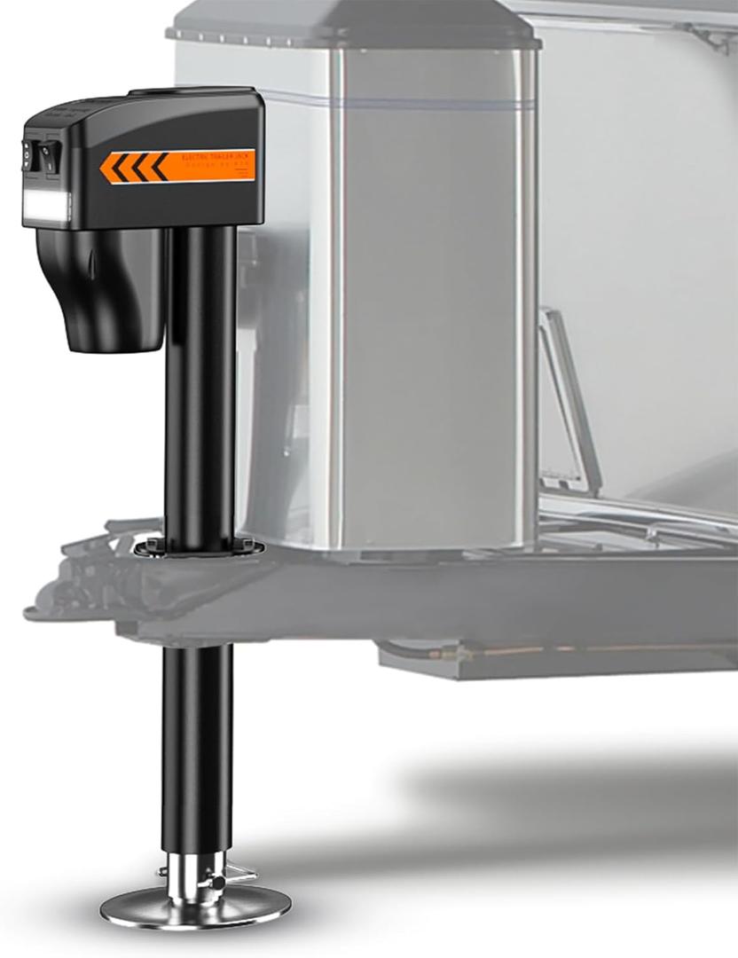 KYX Electric Trailer Jack to 7500LB, Power Tongue Jack,9.84"-33.85" Electric Tongue Jack Waterproof for Travel Trailer, RV,12V DC Hard Wiring