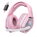 Tatybo Wireless Gaming Headset for PC, Ps5, Ps4, 2.4 Ghz USB & Type-C Gaming Headphones with Microphone, 30H Battery Bluetooth Headphones for Switch, Laptop, Mobile, Mac (Pink)