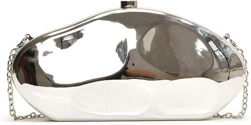 Acrylic Clutch for Women Evening HandBag Metallic Lipstick Bag for Wedding Party Prom Cocktail (Silver)