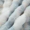 chovy Kids Girls Rabbit Plush Blue White Comforter Sets Queen - 3PC Faux Fur Bed Set Skin Friendly Soft Warm Velvet Flannel Fluffy Fuzzy BeddingComforter x 1 Pillowcases x 2