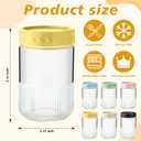 Suclain 9 Pcs Mason Jars with Lids Airtight Overnight Oats Containers Glass Storage Jars for Breakfast Lunch and Leftovers Salad Meal Prep Container for Food Storage Mush Chia Pudding (16 oz)