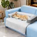 WATANIYA PET Cooling Dog Bed, Washable Cooling Mat for Large Dogs with Removable Cover, Self Cooling Couch Cover for Dog, Non-Slip Dog Couch Bed, 35x31 Inch, Grey