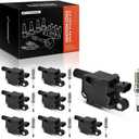 A-Premium Set of 8 Ignition Coil Pack and Iridium Spark Plugs Compatible with Chevrolet Silverado, Tahoe, Camaro, Suburban, Corvette & GMC Sierra, Yukon & Cadillac Escalade, CTS