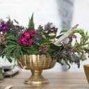 Accent Decor Distressed Gold Metal Compote Bowl | Gold Compote Vase l Lita Metal Vase l Indoor and Outdoor Compote for Any Event