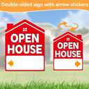 Open House Signs for Real Estate 5 Pack, 17"x13" Open House Sign Double Sided Waterproof, Directional Arrows with Metal Stakes for Real Estate Agent, Property Sale Red