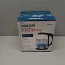 Cosori Electric Kettle, No Plastic Filter & Spout, 1.8Qt Tea Kettle & Hot Water Boiler For Coffee & Tea, Water Heater & Teapot, Automatic Shut Off, Borosilicate glass, Black, 1500W