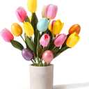 4 x Canlierr Easter Decoration Artificial Easter Tulip and Egg in Pot 12" Tall Potted Spring Tulip Flower Decor for Table Centerpiece Mantel Party Gift(Classic) (Pastel)