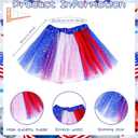4th of July Tutu Set Independence Day Costume Red White and Blue Tutu Patriotic Costume Accessories Halloween Cosplay Party