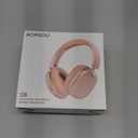 C6 Active Noise Cancelling Headphones, Wireless Over Ear Bluetooth Headphones, 60H Playtime, Lightweight Folding Deep Bass Comfort Fit Ear Cups Headset with Mic for iPad/PC/Home Rose Gold