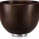 SpaceAid Wooden Bowl for Mixer - Kitchen Space Aid Acacia Wood Mixing Bowls Holder for Stand Mixer, Compatible with 4.5 & 5 QT Tilt-Head Models Kitchen, Dark Wood