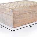 Mela Artisans Extra Large Wooden Keepsake Box | Whitewash Memory & Handcrafted Decorative Storage Chest for Jewelry, Photos & Trinkets | Vintage Style storage Box | Trellis Design | 10.5 x 7.5 x 4