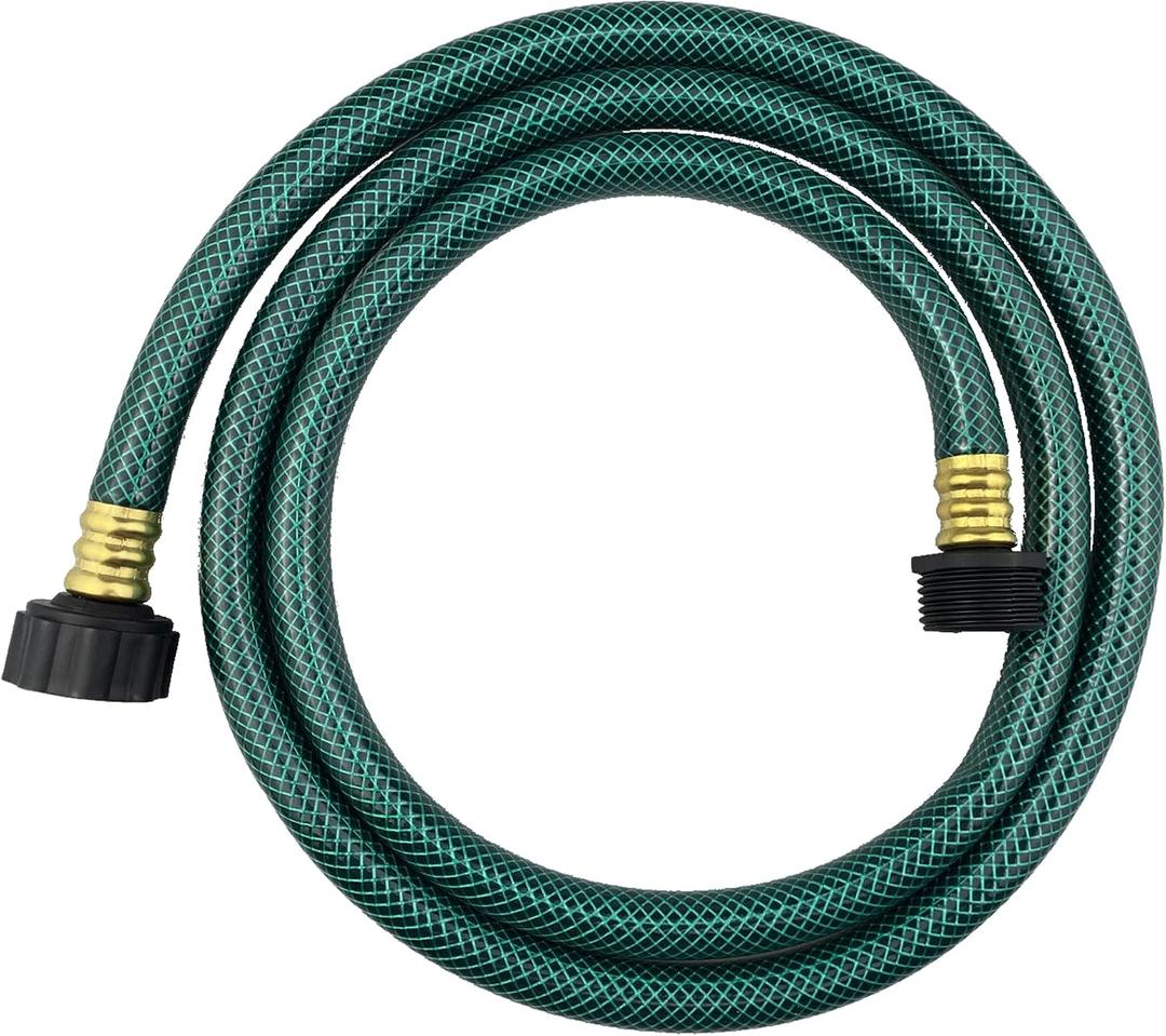 Darnassus PVC Garden Hose 1/2 Inch, 5 FT Flexible Water Hose Green with Male and Female Plastic Fittings - No Leaking and Lightweight for Household Outdoors Lawns Patio