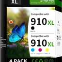 910XL Ink Cartridge Combo Pack Compatible Replacement for HP 910XL Ink Carridges Combo Pack Works with OfficeJet 8010 8012 OfficeJet Pro 8020 8021 (4 Pack, Black Cyan Magenta Yellow)